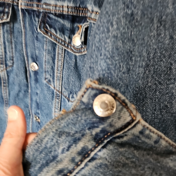 Levis Signature Gold Denim Blue Jean Jacket Mens Large - Picture 7 of 16